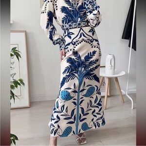 SHEIN A-line Palm Tree Tropical Skirt Large